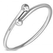Plain Bypass Silver Ring - rp889